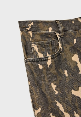 Брюки прямого кроя с принтом- Заказать в России