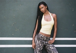 Брюки прямого кроя с принтом- Заказать в России