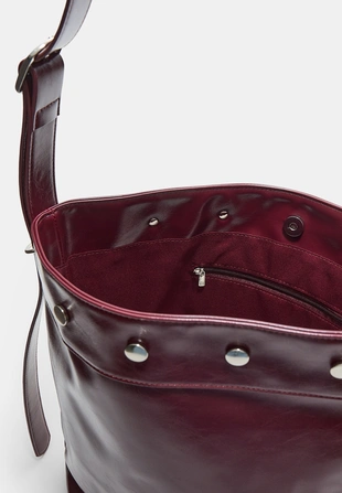 Сумка-ведро с заклепками- Заказать в России