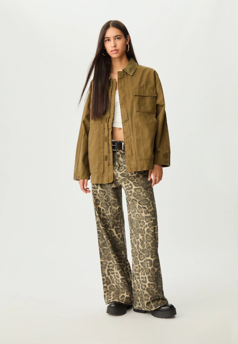 Комбинированная куртка с карманами