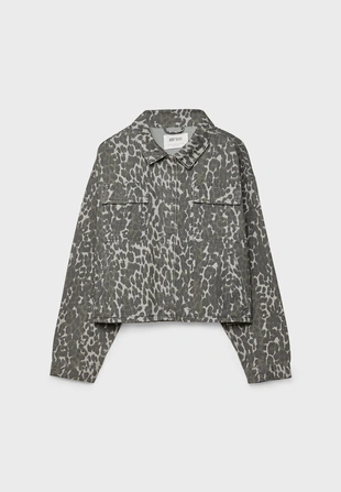 Куртка с анималистическим принтом и карманами- Заказать в России