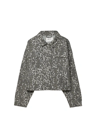 Куртка с анималистическим принтом и карманами- Заказать в России