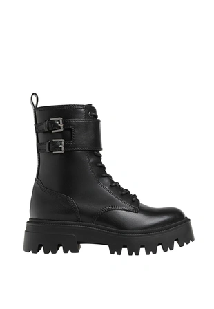 Плоские ботинки на шнуровке с пряжками- Заказать в России