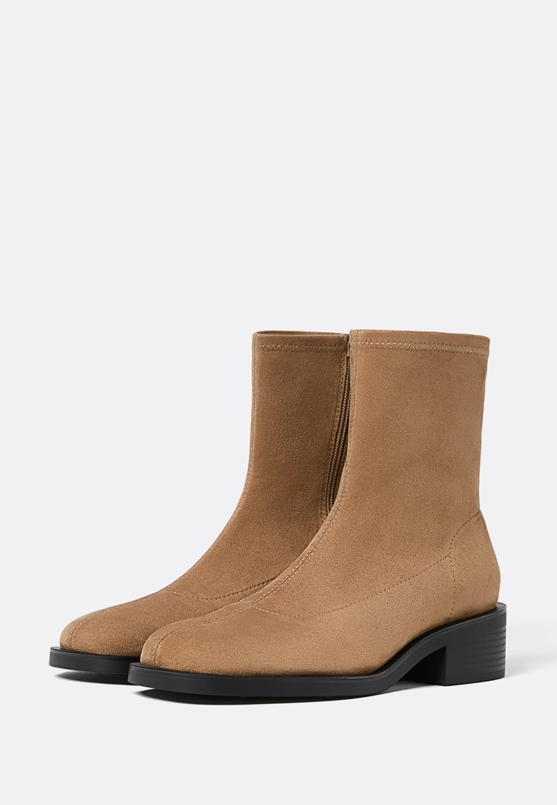 Плоские ботильоны из искусственной замши