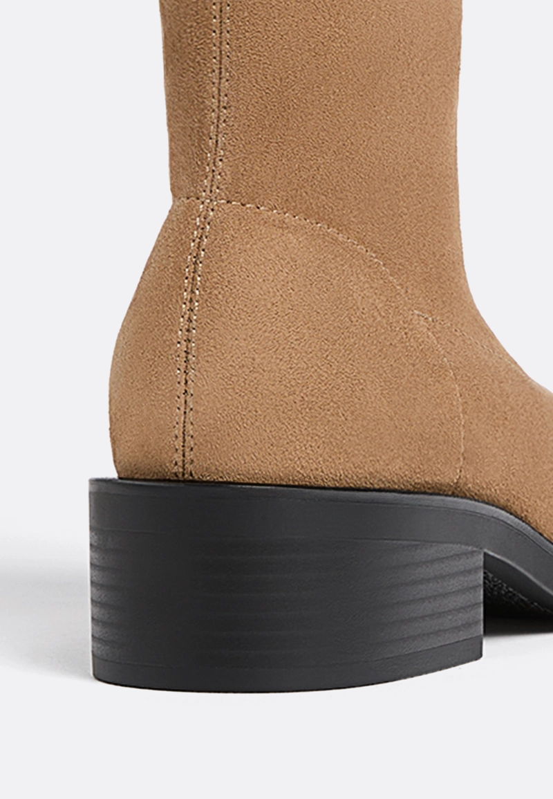 Плоские ботильоны из искусственной замши