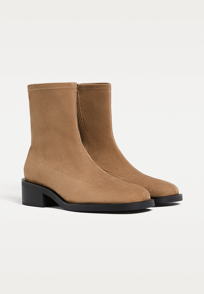 Плоские ботильоны из искусственной замши