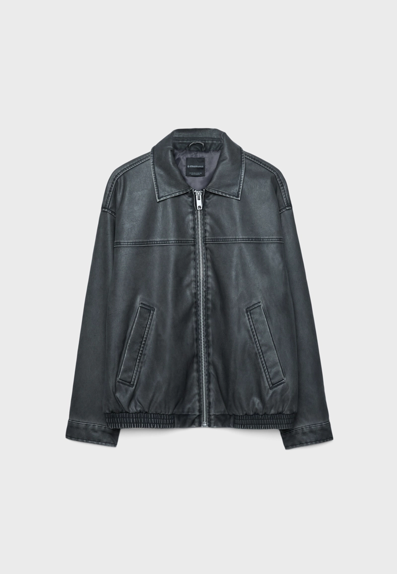 Куртка оверсайз из искусственной кожи