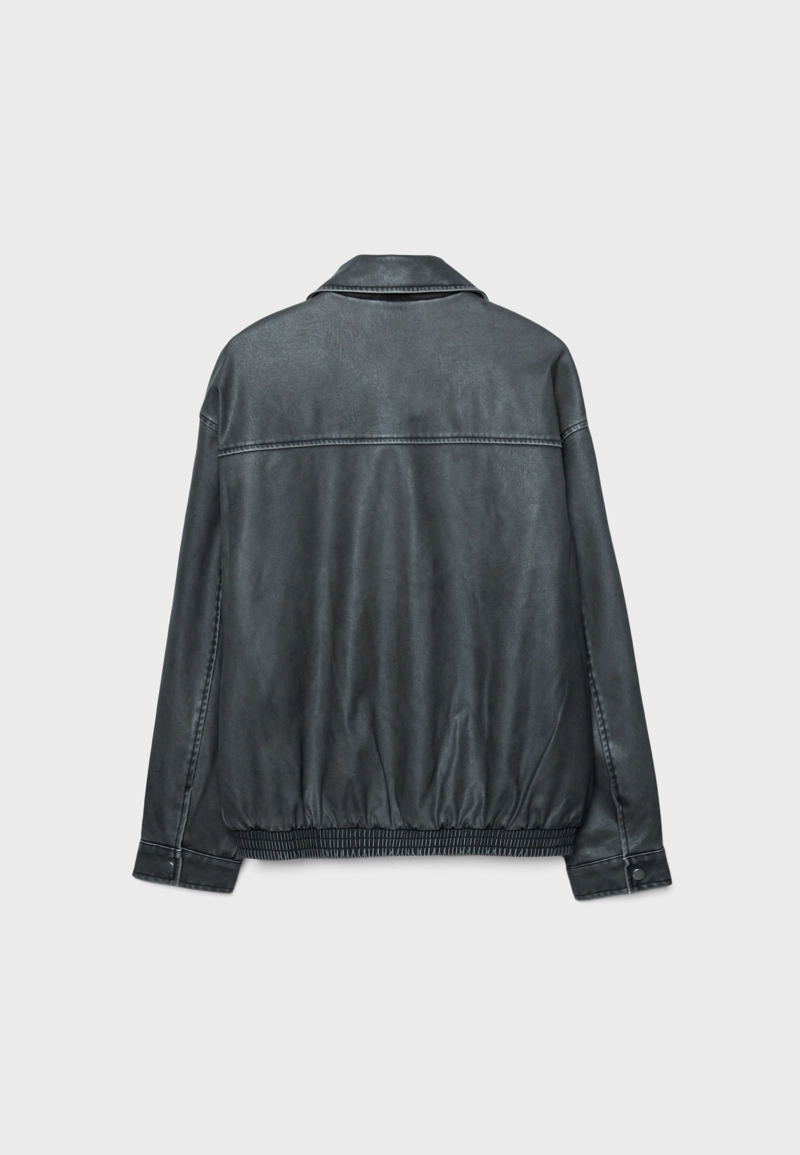 Куртка оверсайз из искусственной кожи