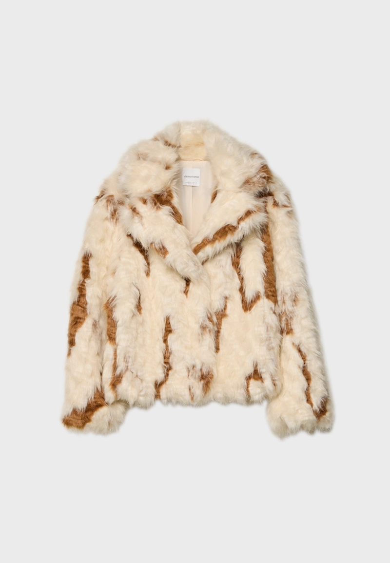 Куртка с контрастным искусственным мехом