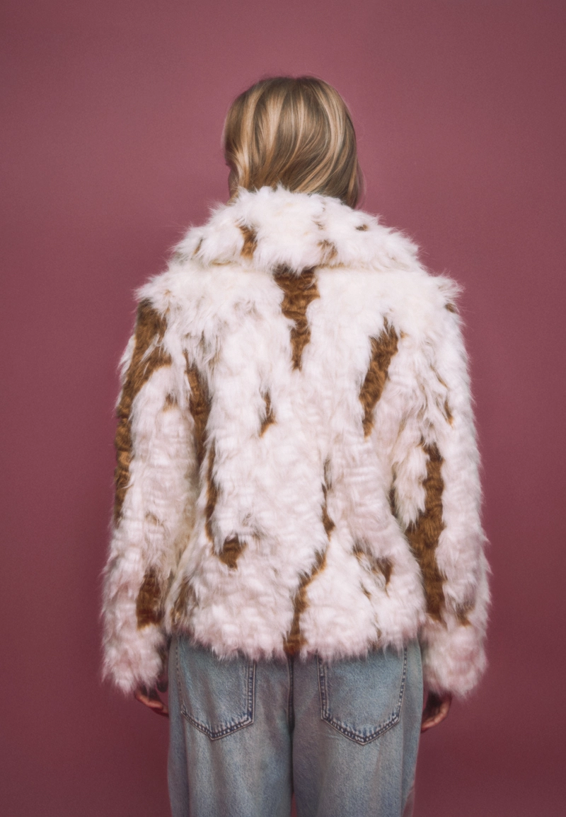 Куртка с контрастным искусственным мехом