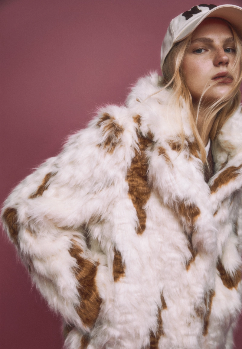 Куртка с контрастным искусственным мехом