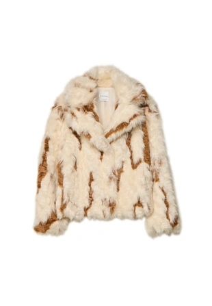 Куртка с контрастным искусственным мехом- Заказать в России