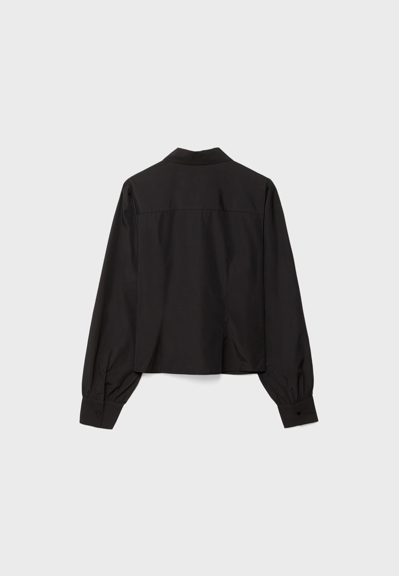 Базовая рубашка из поплина с рукавами-буфами