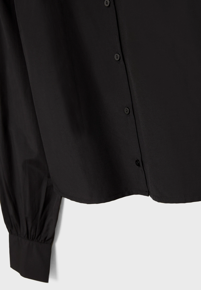 Базовая рубашка из поплина с рукавами-буфами