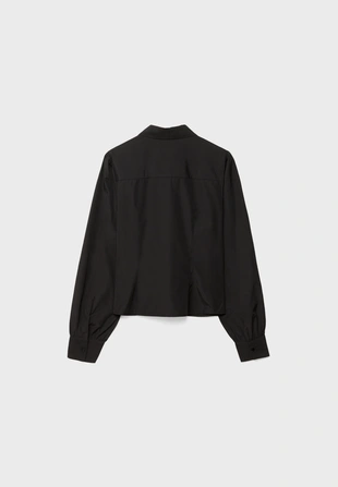 Базовая рубашка из поплина с рукавами-буфами- Заказать в России