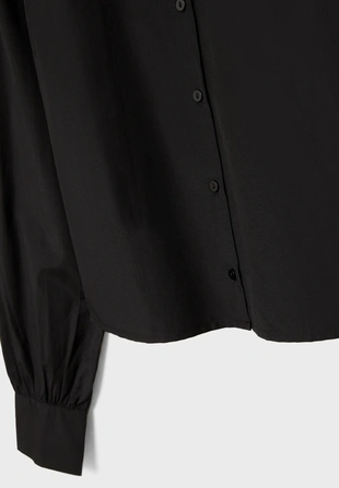 Базовая рубашка из поплина с рукавами-буфами- Заказать в России