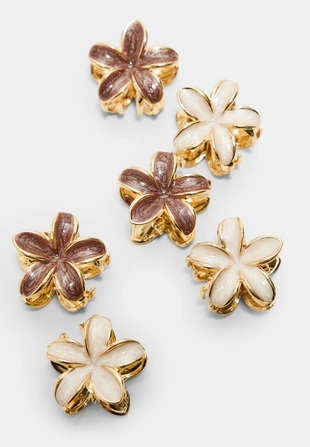 Набор из 6 мини-заколок с цветами- Заказать в России