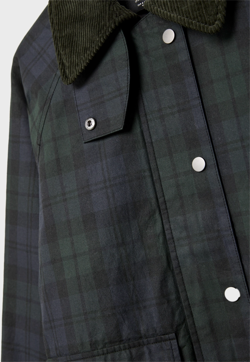 Парка в клетку с вощеным покрытием