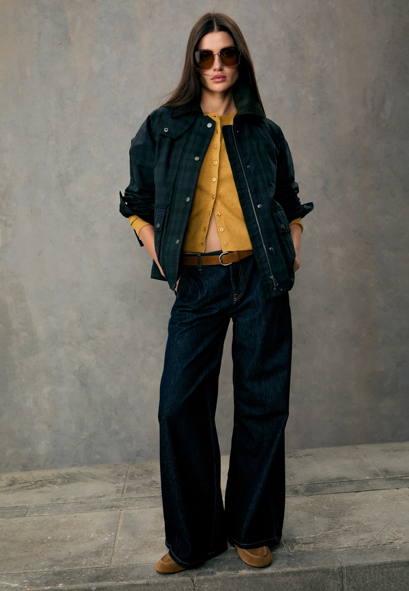 Парка в клетку с вощеным покрытием