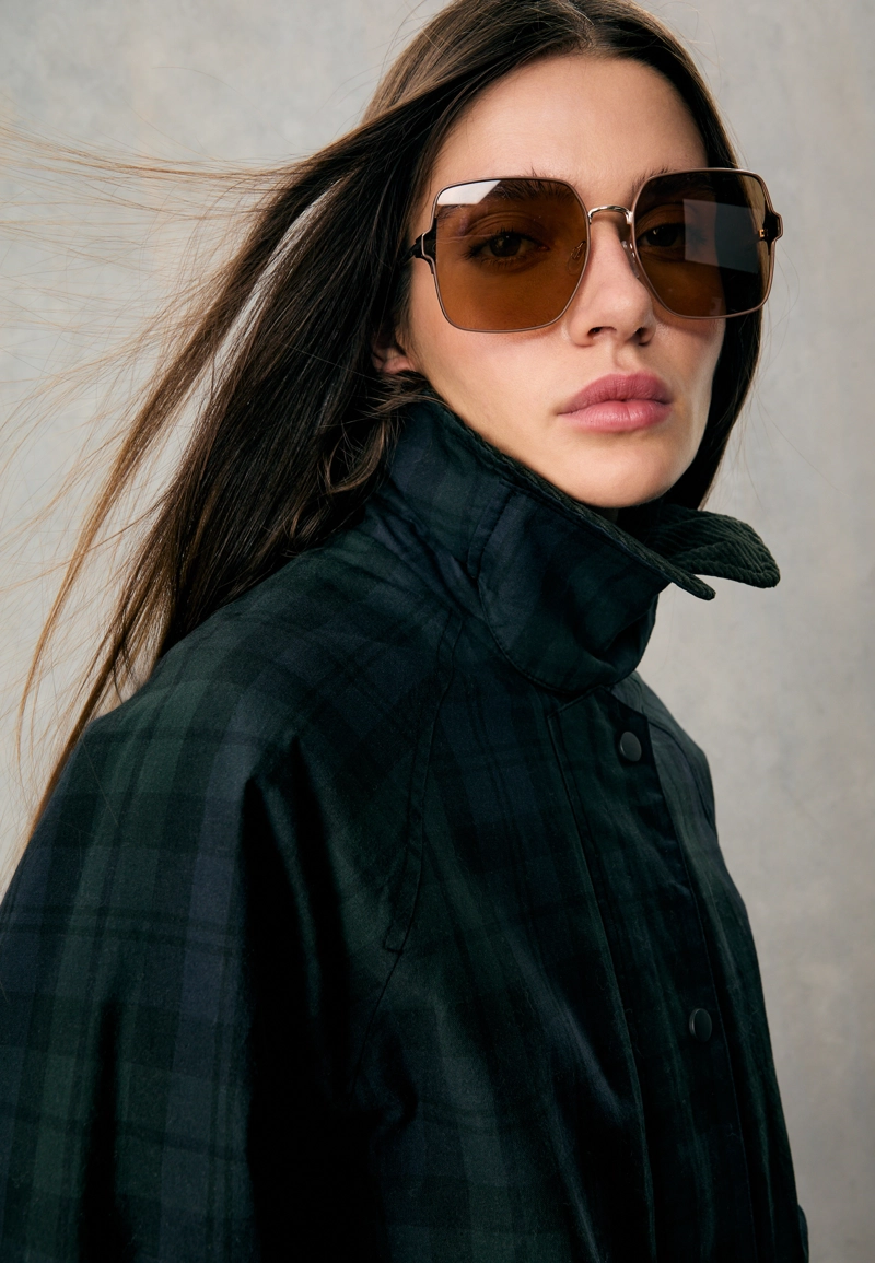 Парка в клетку с вощеным покрытием