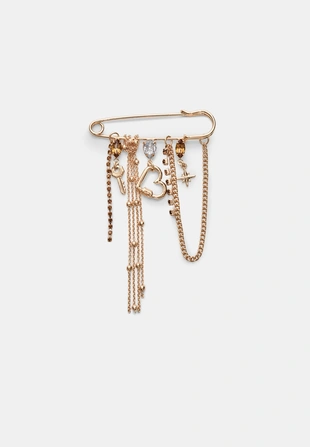 Брошь-цепочка с подвесками- Заказать в России