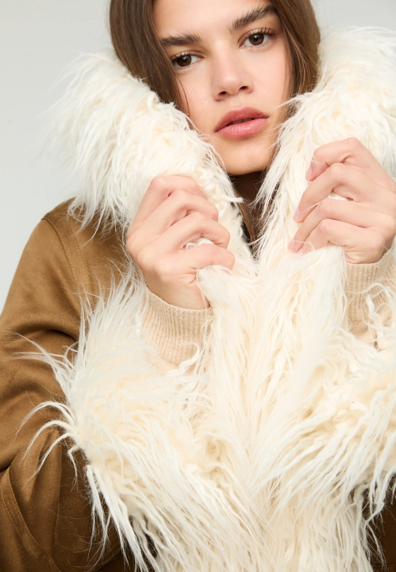 Двусторонняя куртка из длинного искусственного меха