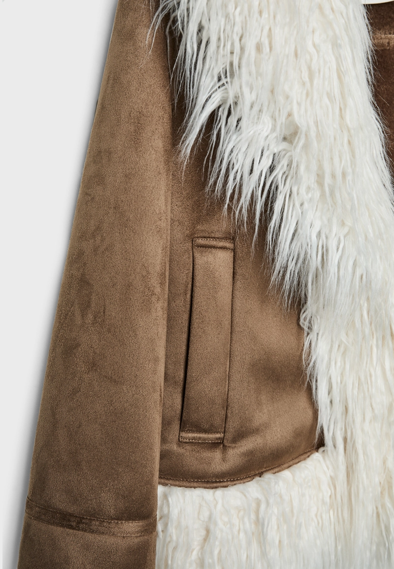 Двусторонняя куртка из длинного искусственного меха
