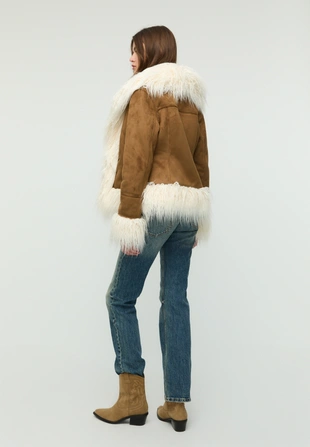 Двусторонняя куртка из длинного искусственного меха- Заказать в России