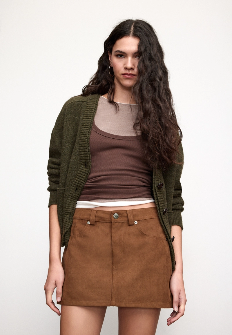 Юбка-шорты D62 из искусственной замши