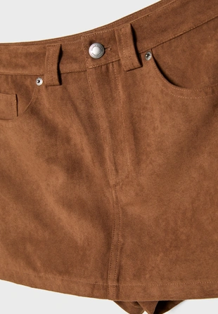 Юбка-шорты D62 из искусственной замши- Заказать в России