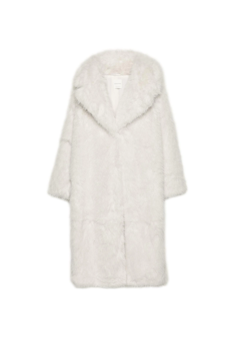 Длинное пальто из искусственного меха с длинным ворсом