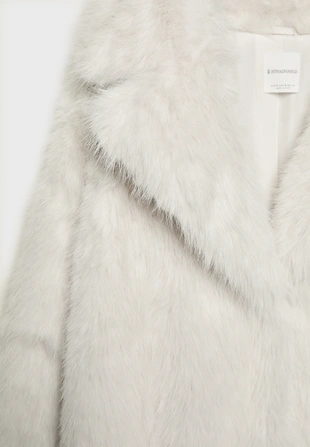 Длинное пальто из искусственного меха с длинным ворсом- Заказать в России
