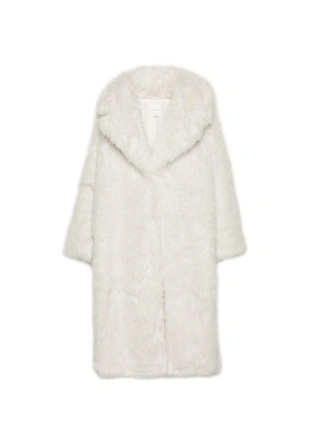 Длинное пальто из искусственного меха с длинным ворсом- Заказать в России