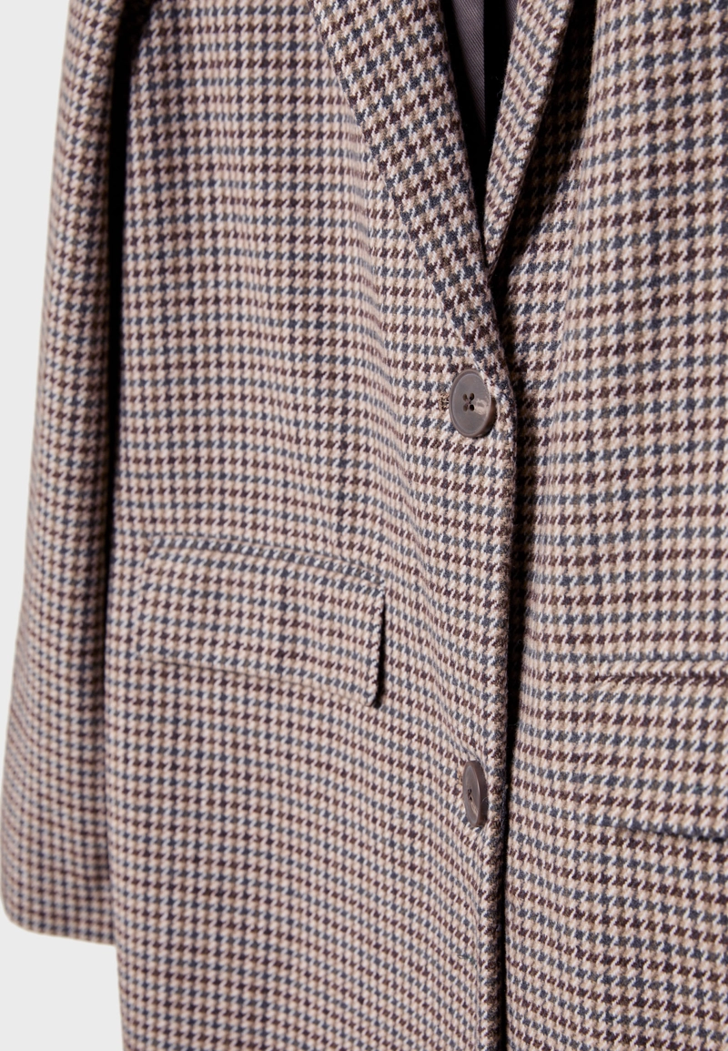 Длинное прямое пальто с принтом