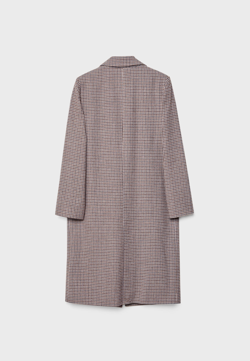 Длинное прямое пальто с принтом