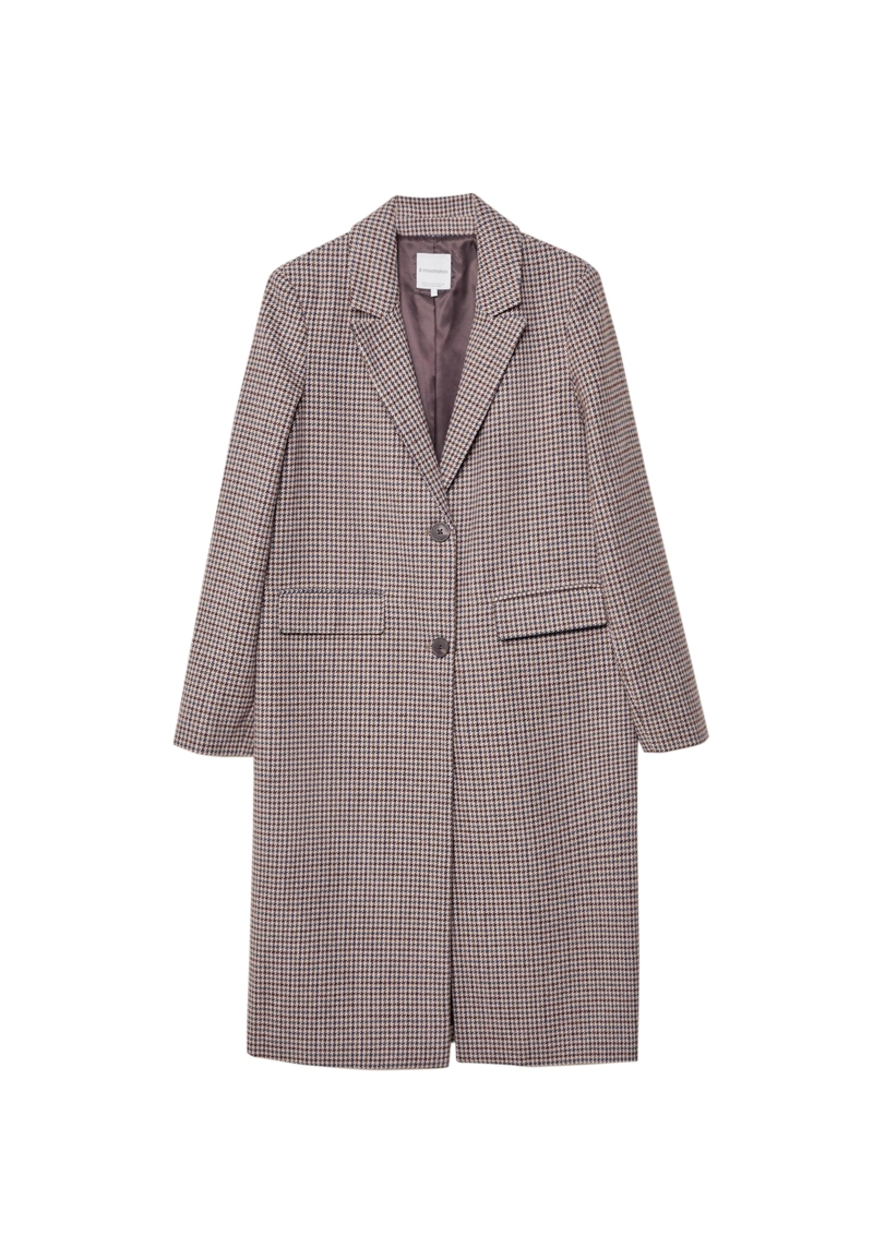 Длинное прямое пальто с принтом