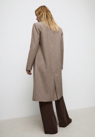 Длинное прямое пальто с принтом- Заказать в России