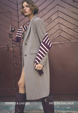 Длинное прямое пальто с принтом- Заказать в России