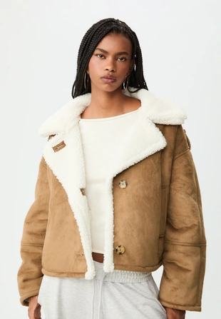 Комбинированная куртка двусторонней отделки- Заказать в России