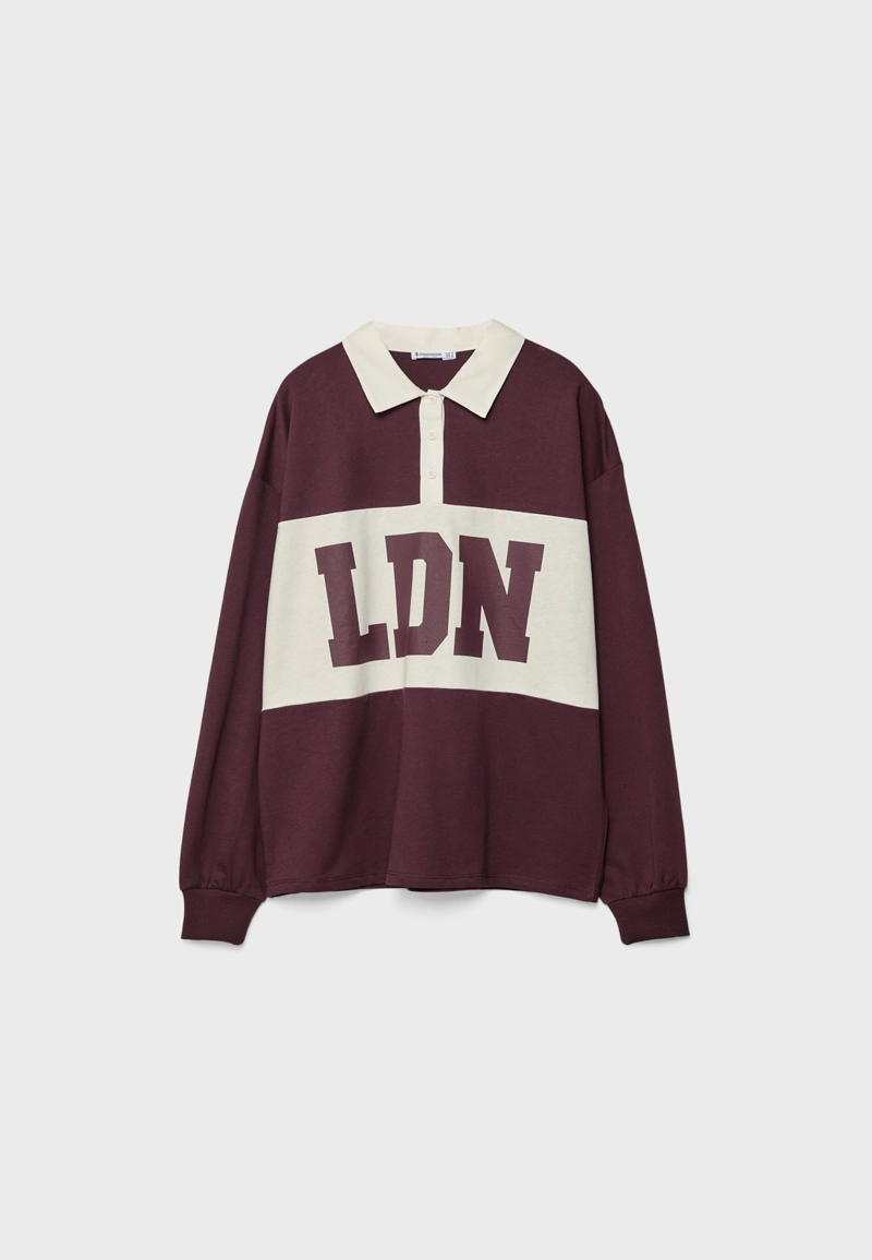 Толстовка-поло с принтом