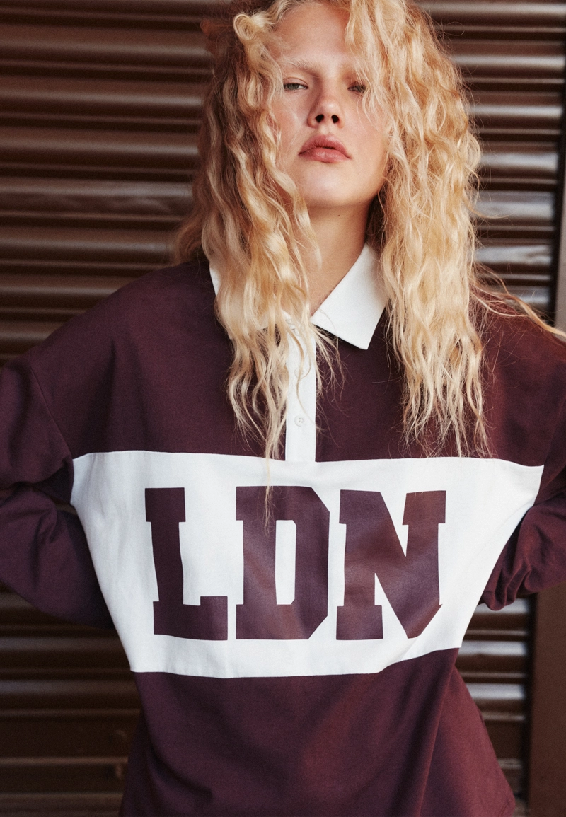 Толстовка-поло с принтом