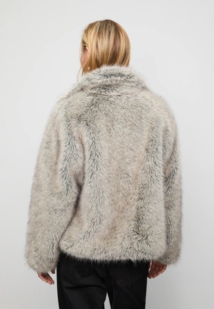 Куртка из искусственного меха с воротником-стойкой- Заказать в России