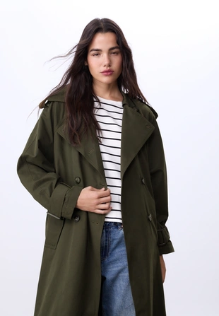 Длинный тренч оверсайз- Заказать в России