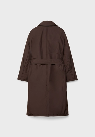 Длинное стеганое пальто в стиле тренч- Заказать в России