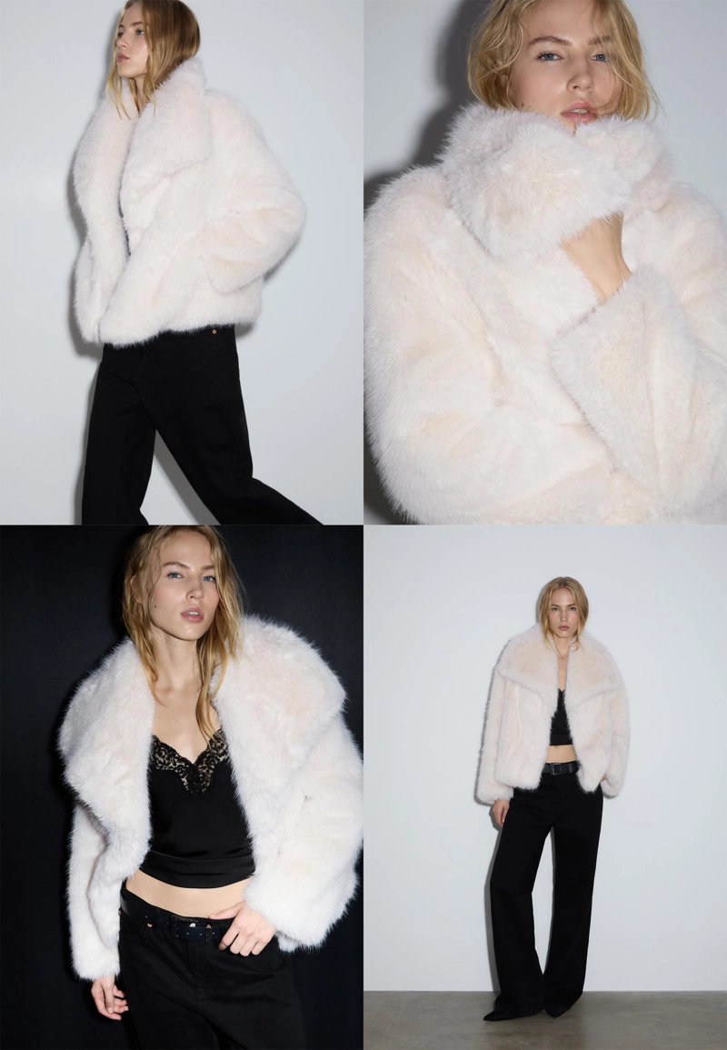 Укороченная куртка из искусственного меха