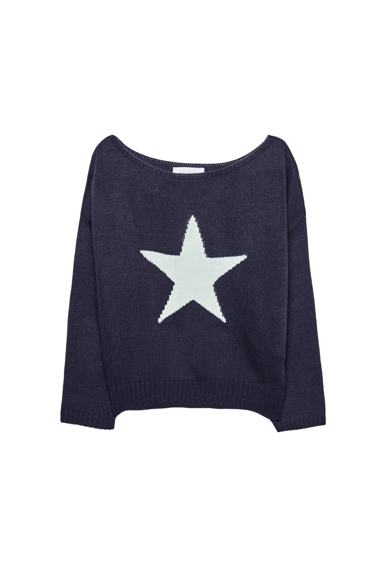 Асимметричный трикотажный джемпер со звездой