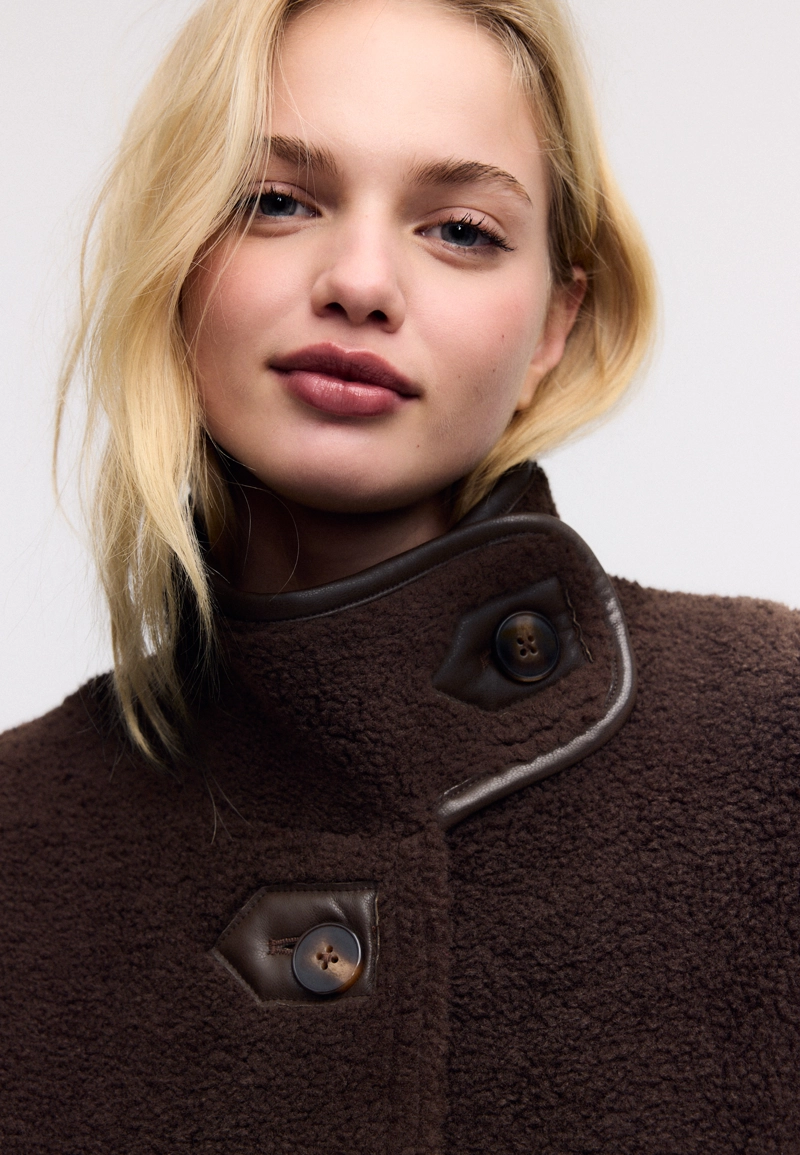 Длинное двустороннее пальто с двойной поверхностью