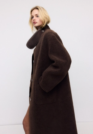 Длинное двустороннее пальто с двойной поверхностью- Заказать в России