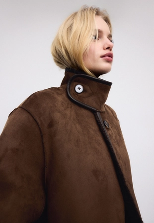 Длинное двустороннее пальто с двойной поверхностью- Заказать в России