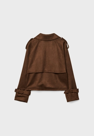 Укороченный тренч под искусственную замшу- Заказать в России